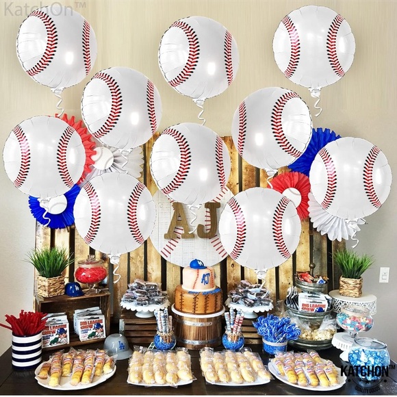 💜10 Pieces Baseball Balloons - 18 Inch, Baseball Party Decorations - Picture 5 of 5